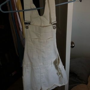 American eagle white overalls